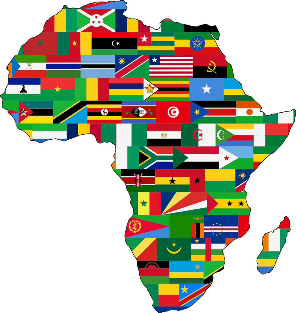 Map of African countries reprensenting Uncovering Greatness' mission to empower business growth across Africa.